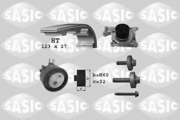 SASIC 3904037 Water Pump & Timing Belt Kit